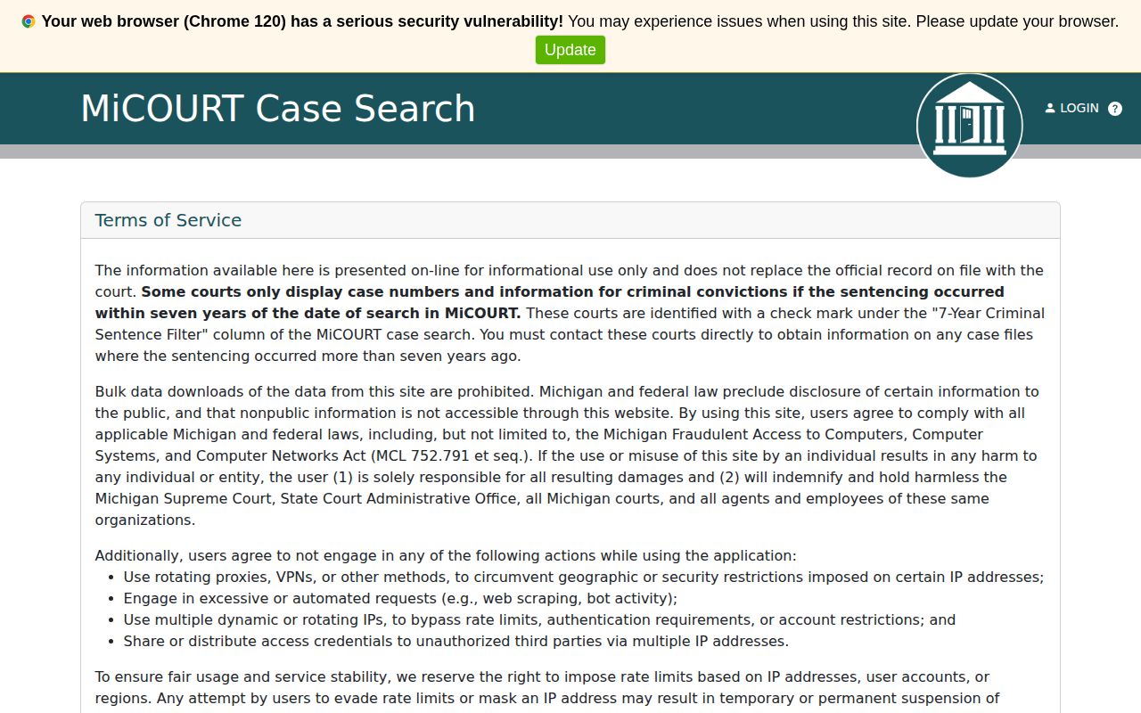 Genesee County release record search at 67th District Court